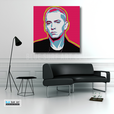 Eminem Canvas Art Painting on living room wall