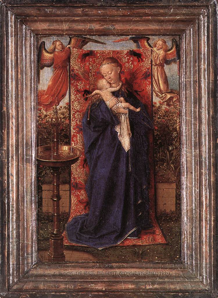 Madonna at the Fountain by Blue Surf Art by Jan Van Eyck Reproduction Painting by Blue Surf Art