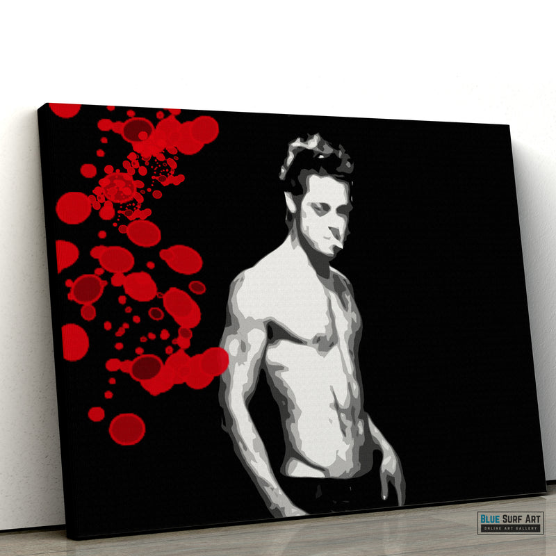 Fight Club Tyler Original Oil Painting on Canvas by Blue Surf Art  3