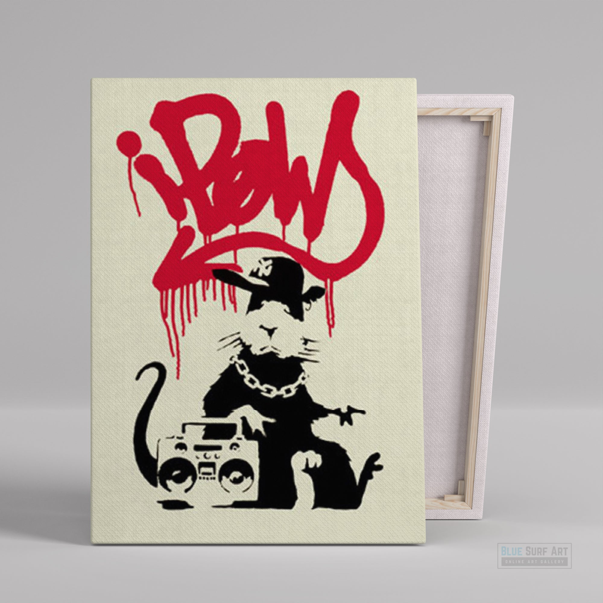Banksy Gangsta Rat Banksy Art, Graffiti Original Handmade Art