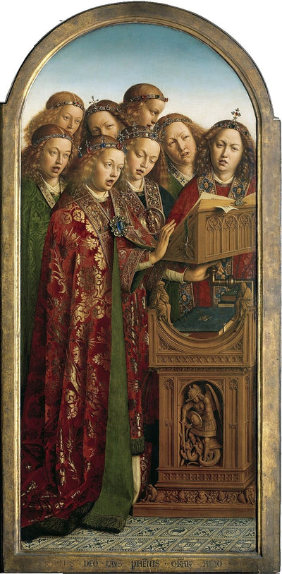 Singing Angels by Jan Van Eyck Reproduction Painting by Blue Surf Art