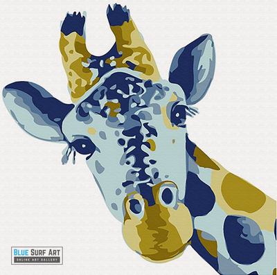 Baby Giraffe Canvas Art Painting, Animal Pop Art, Room Decor, Wall Art - showcase
