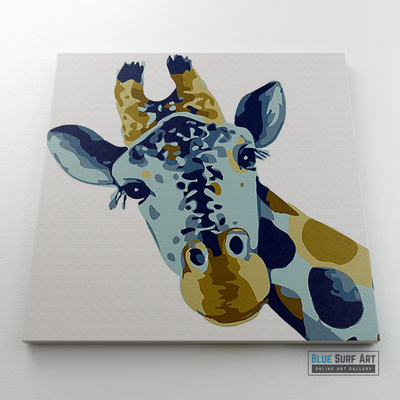 Baby Giraffe Canvas Art Painting, Animal Pop Art, Room Decor, Wall Art - showcase