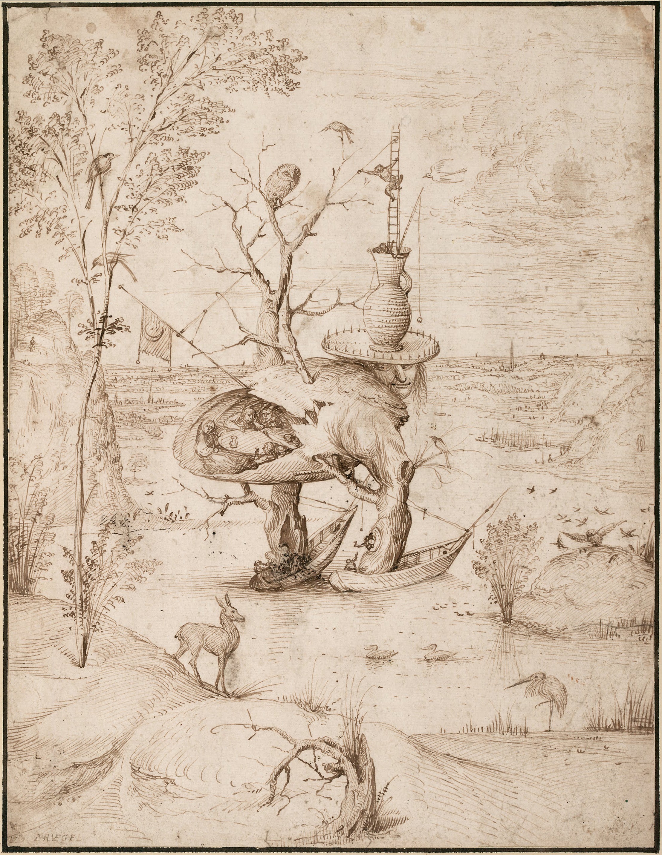 Man Tree by Hieronymus Bosch I Blue Surf Art