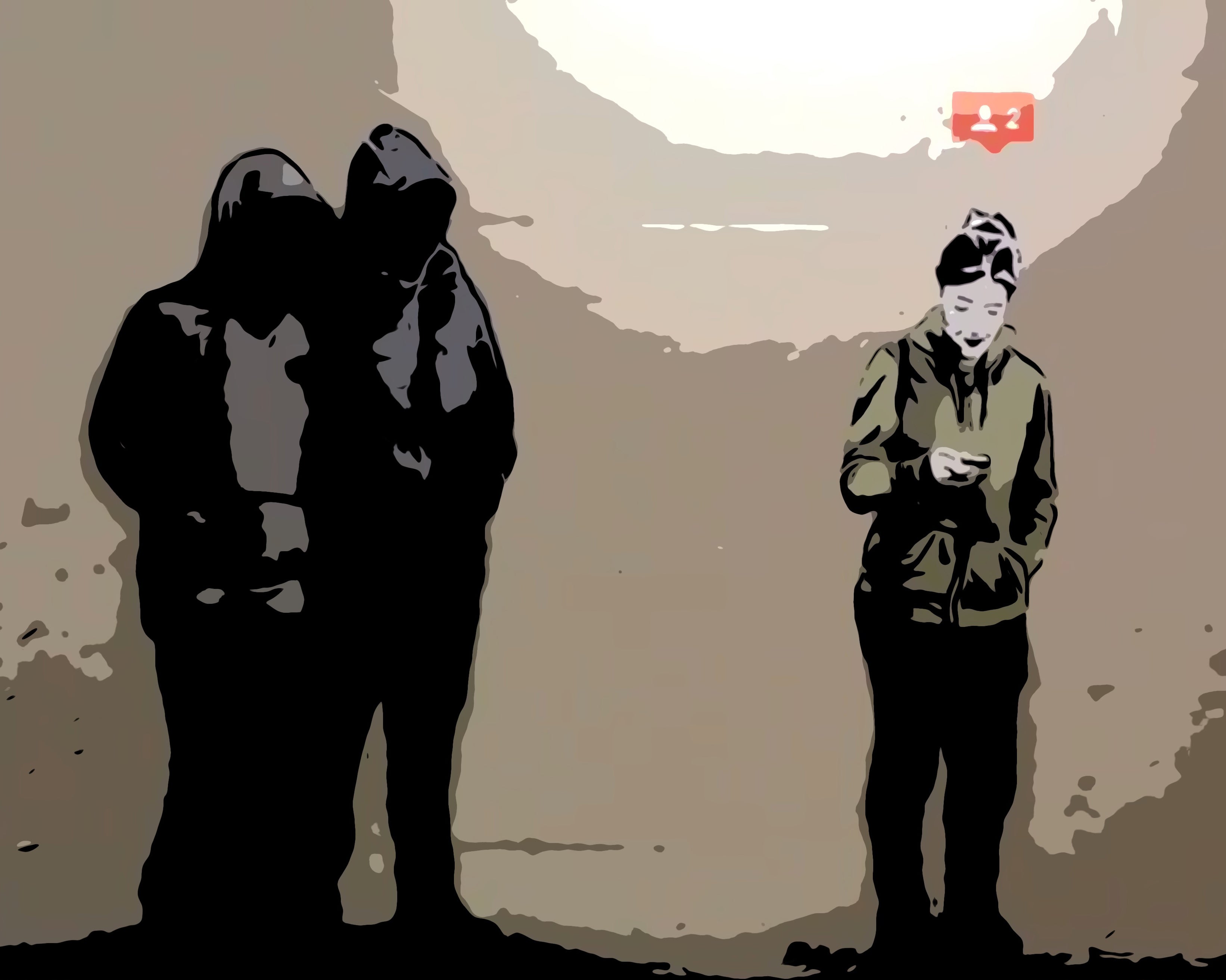 Banksy Followers, Banksy Street Art Painting, Oil on Canvas