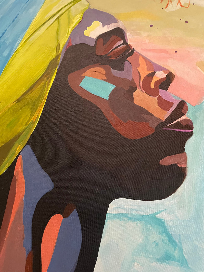 African beauty wall art, woman model canvas art, African woman canvas painting