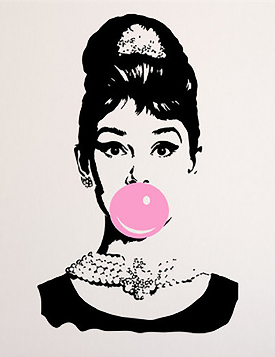 Audrey Hepburn Wall Art 100% Handmade Art Celebrities Model Art
