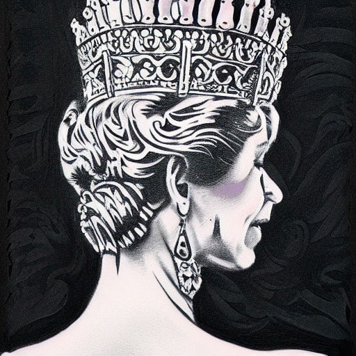 British Queen Elizabeth II Wall Art Queen Gift Art Painting 100% Handmade Art