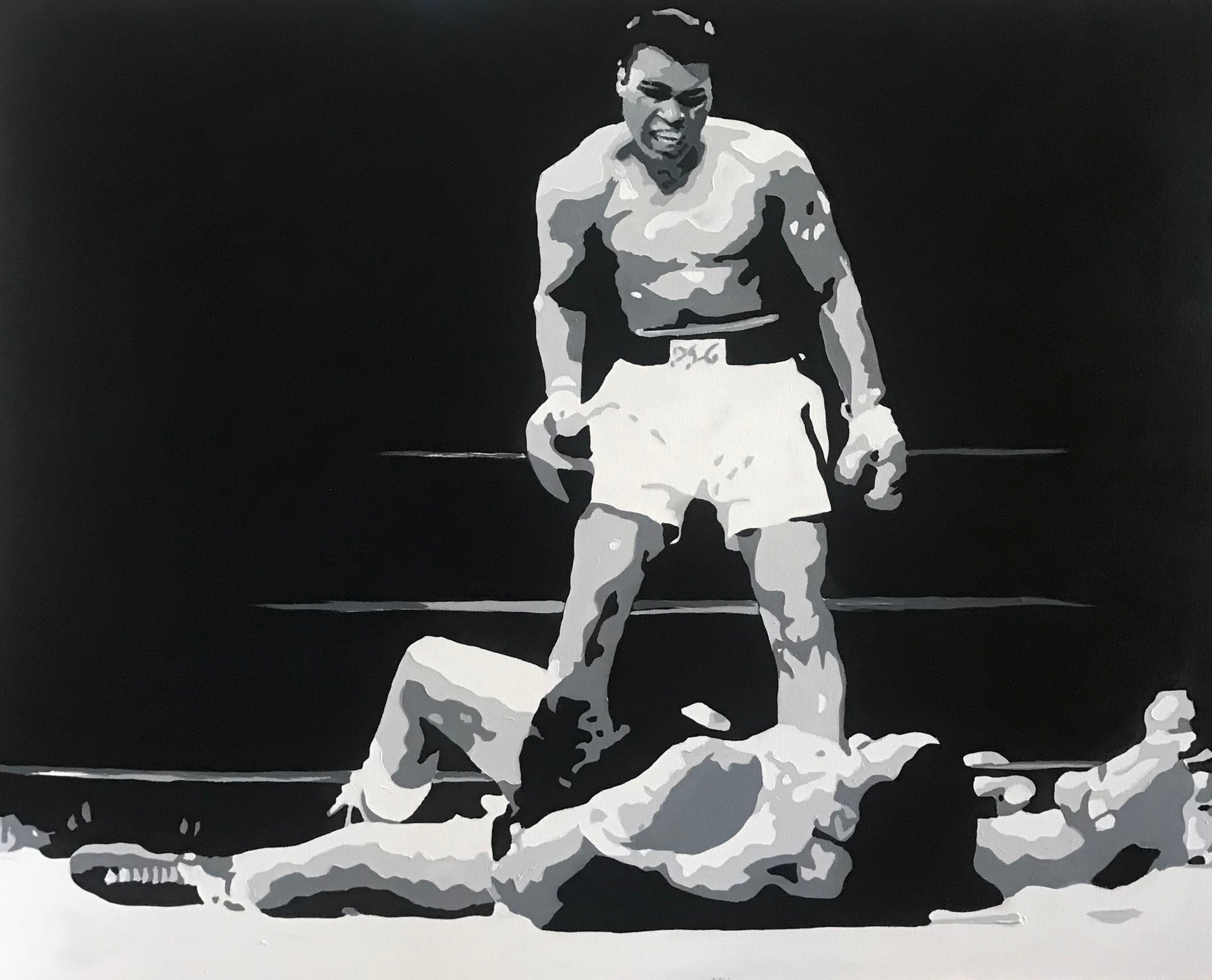 Muhammad Ali Wall Art Ali first minute Canvas Art Oil on Canvas Painting