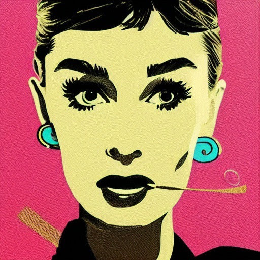 Audrey Hepburn with Pink Background