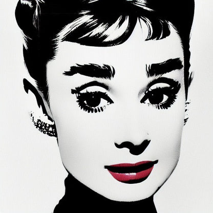 Audrey Hepburn Wall Art 100% Handmade Art Celebrities Model Art