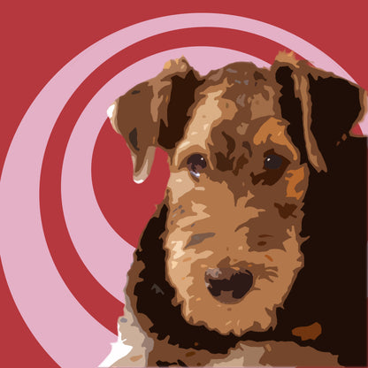 Airedale Terrier Canvas Art Painting Animal Pop Art Handmade Art