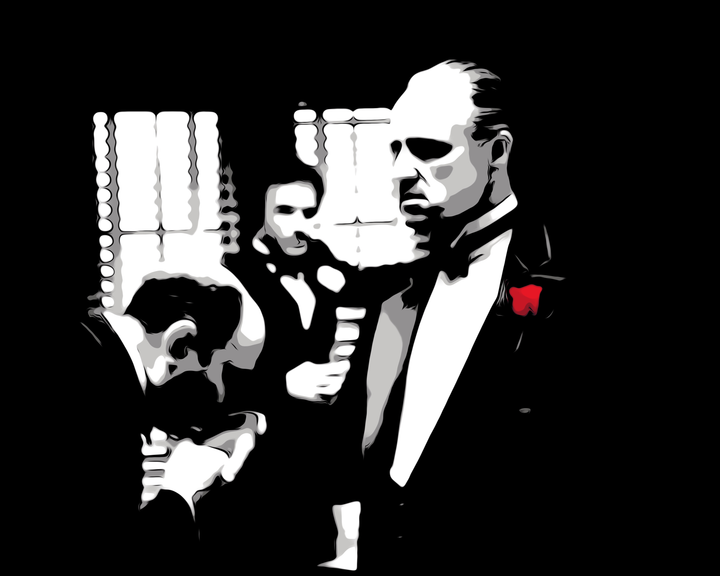 The Godfather Scene Wall Art Movies Original Oil on Canvas Pop Art Painting by Blue Surf Art