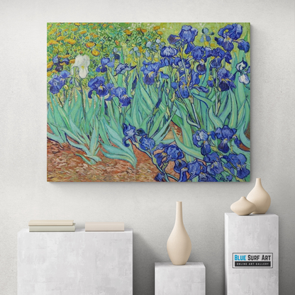 Irises by Vincent Van Gogh, reproduction painting, oil painting on canvas, living room wall art