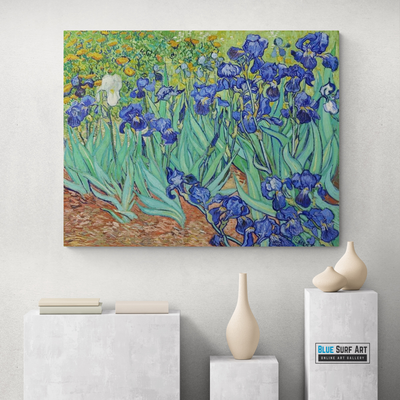 Irises by Vincent Van Gogh, reproduction painting, oil painting on canvas, living room wall art