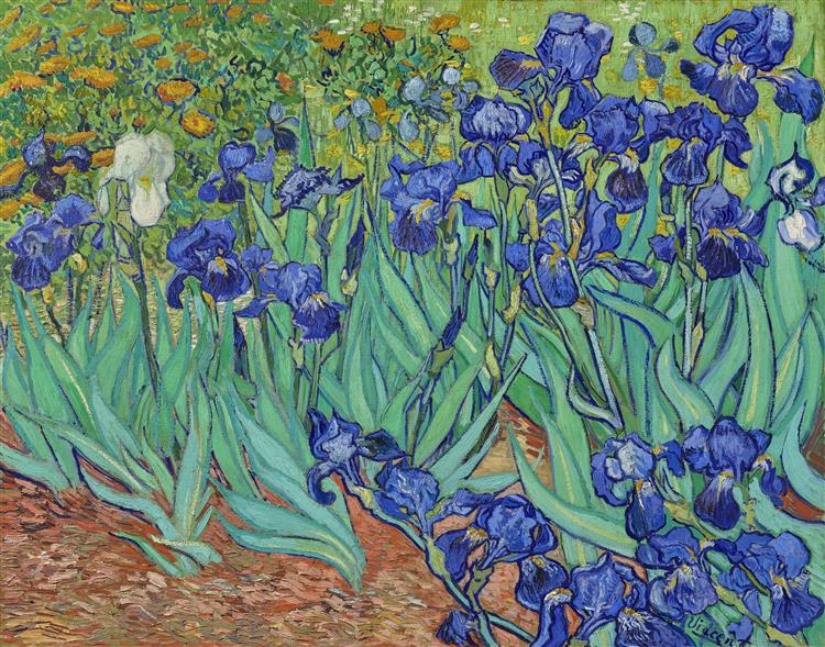 Irises by Vincent Van Gogh, reproduction painting, oil painting on canvas, living room wall art