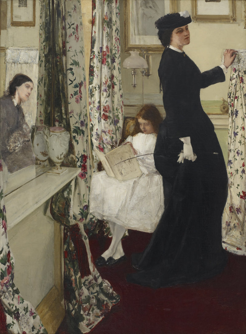 Harmony in Green and Rose: The Music Room by James Abbott McNeill Whistler Reproduction Painting by Blue Surf Art