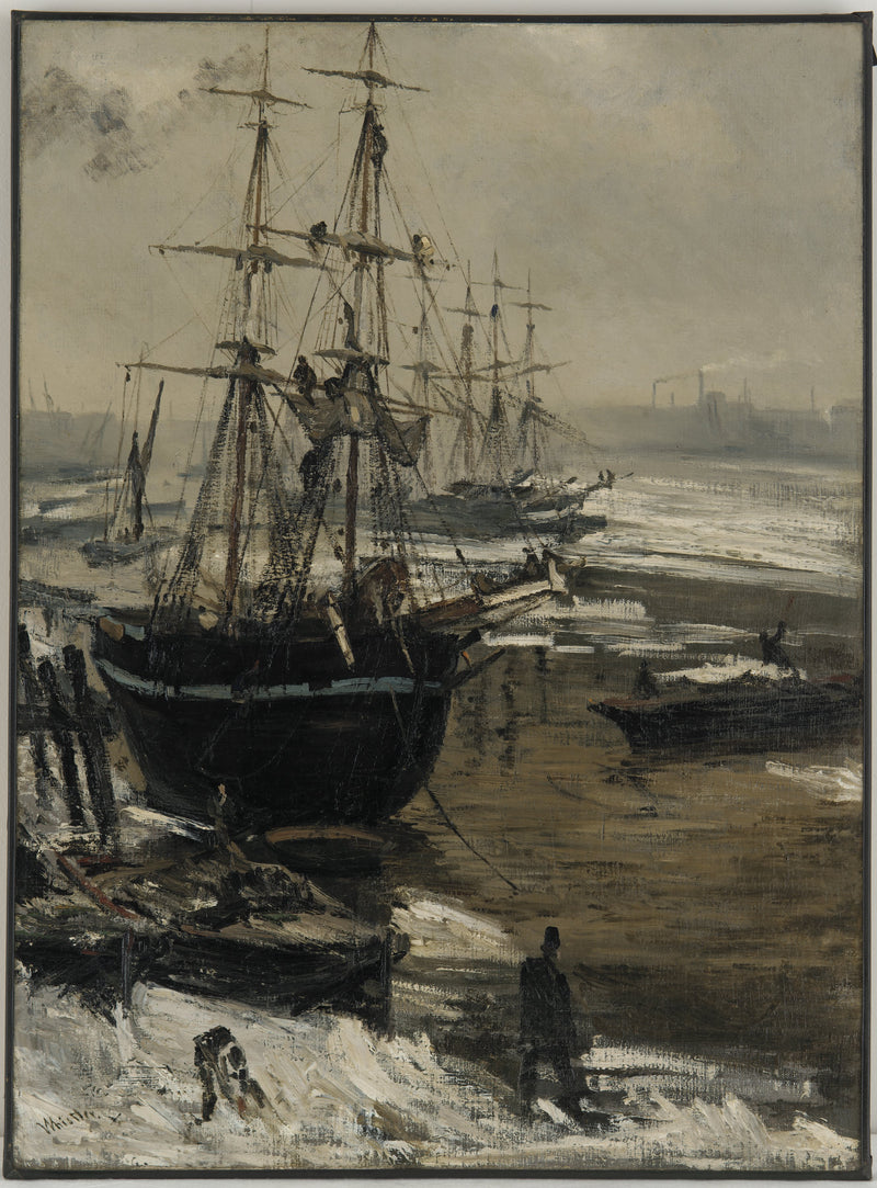 The Thames in Ice by James Abbott McNeill Whistler Reproduction Painting by Blue Surf Art