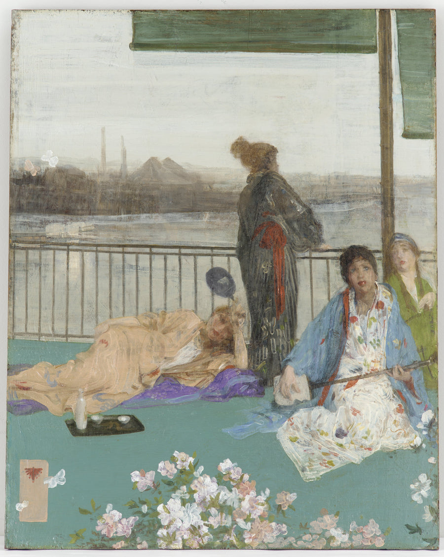 Variations in Flesh Colour and Green - The Balcony by James Abbott McNeill Whistler Reproduction Painting by Blue Surf Art