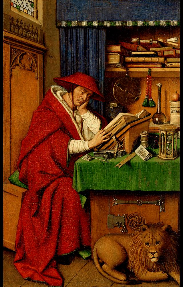Saint Jerome in His Study by Blue Surf Art by Jan Van Eyck Reproduction Painting by Blue Surf Art