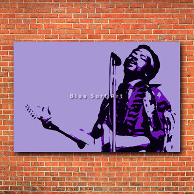 Jimmy Hendrix Guitar - red brick wall
