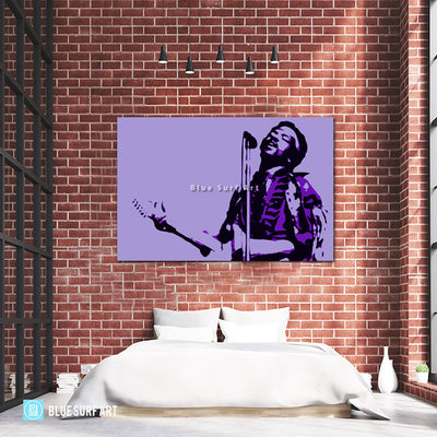 Jimmy Hendrix Guitar - Bed Room Showcase