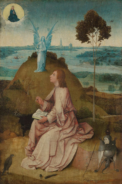 St. John the Evangelist on Patmos by Hieronymus Bosch I Blue Surf Art