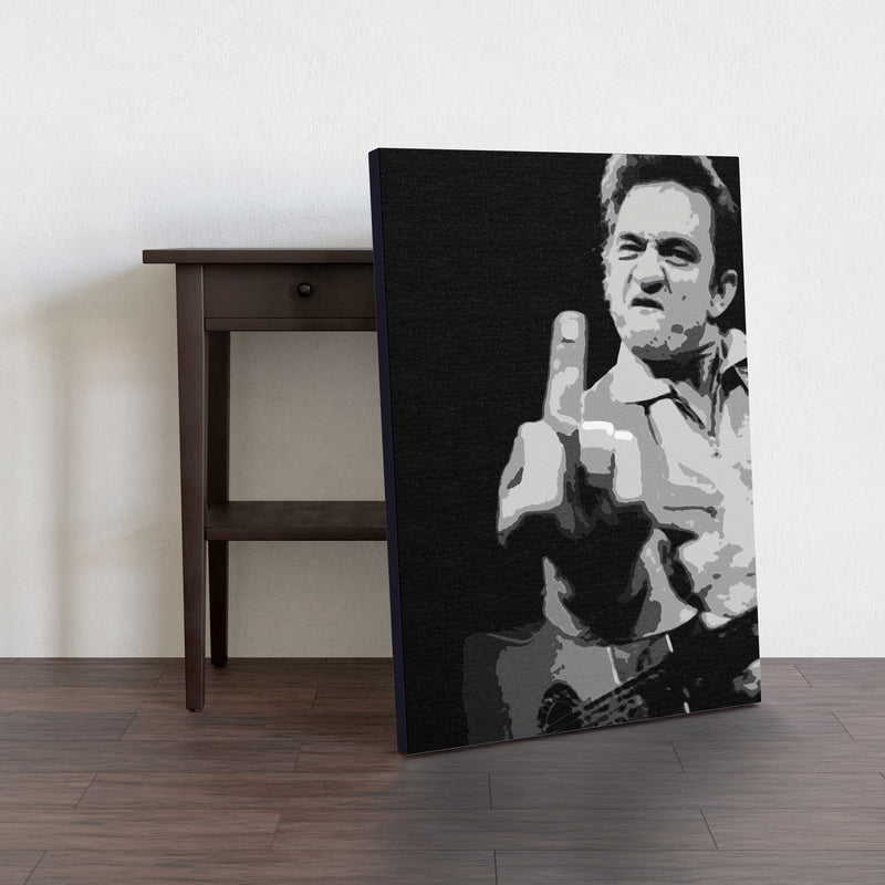 Johnny Cash Original oil painting on canvas lean over the table by Blue Surf Art  