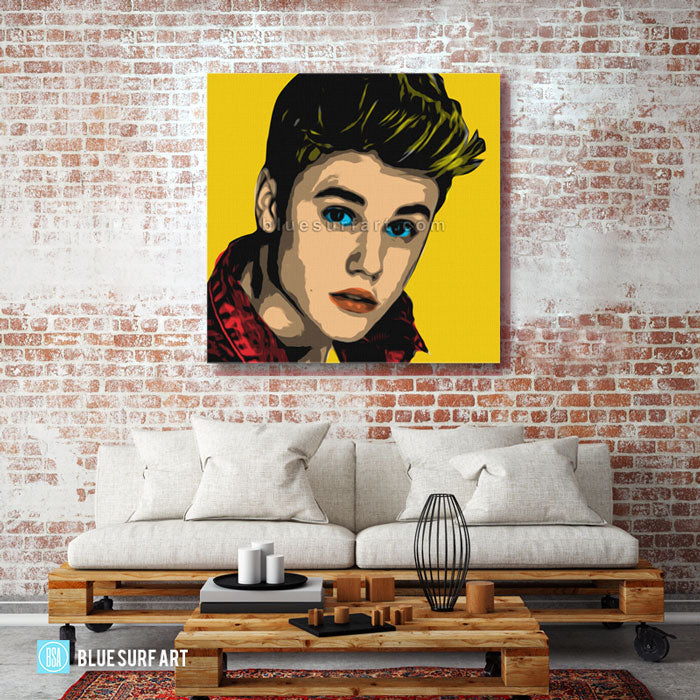 Justin Bieber in Oil Painting on Canvas