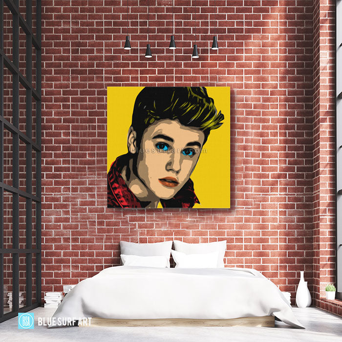 Justin Bieber in Oil Painting on Canvas