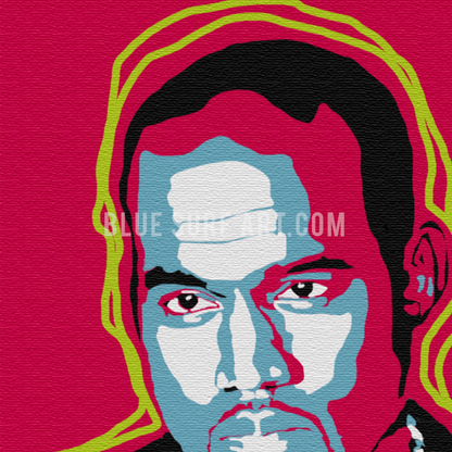 Kanye West Canvas Art Painting, Rapper Wall Art Oil Painting - Close up 