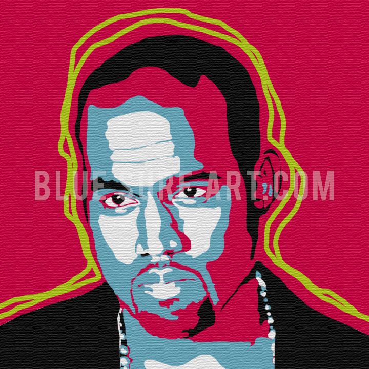 Kanye West Canvas Art Painting, Rapper Wall Art Oil Painting