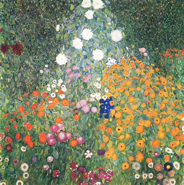 Flower Garden by Gustav Klimt-100% Hand Painted Oil Painting on Canvas