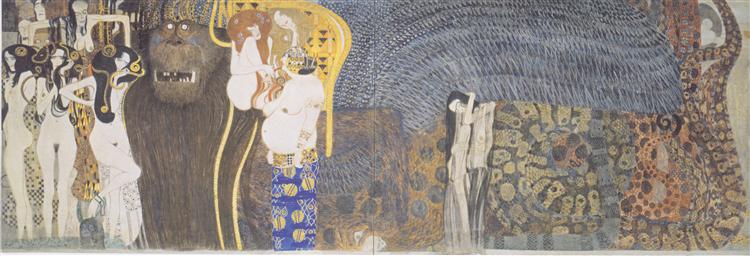 The Beethoven Frieze: The Hostile Powers. Far Wall by Gustav Klimt Oil Painting on Canvas