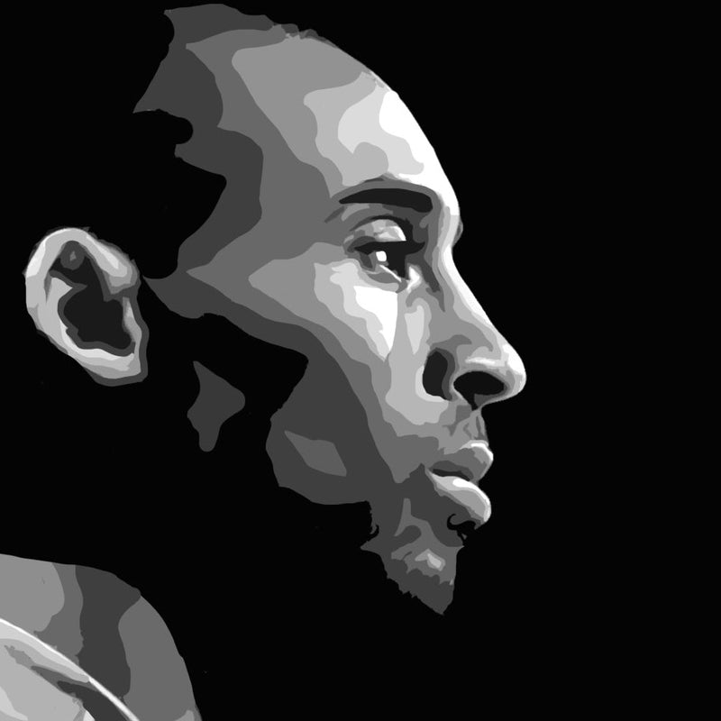 Kobe Bryant Black And White Paint By Numbers - Numeral Paint Kit