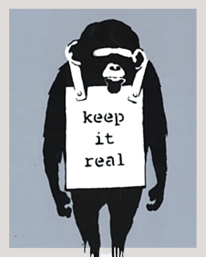 Banksy Monkey Keep it Real Banksy Art for Sale Graffiti Original Banksy Monkey Keep it Real Banksy Art for Sale Graffiti Original