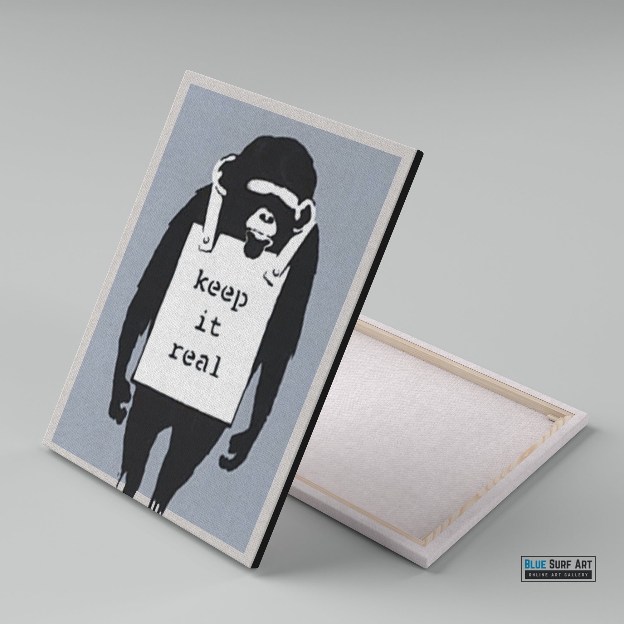 Banksy Monkey Keep it Real, banksy artwork, banksy canvas art painting