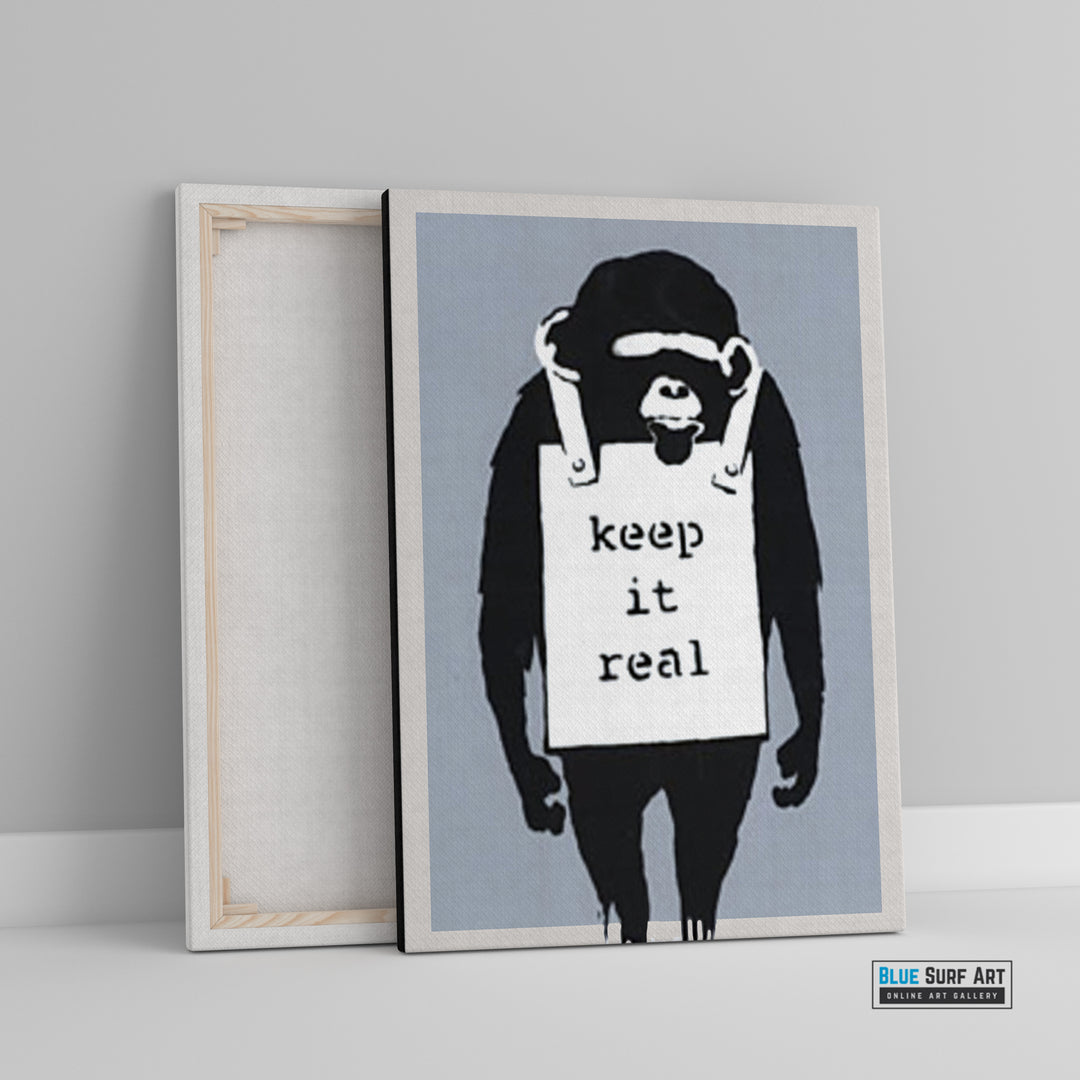 Banksy Monkey Keep it Real, banksy artwork, banksy canvas art painting