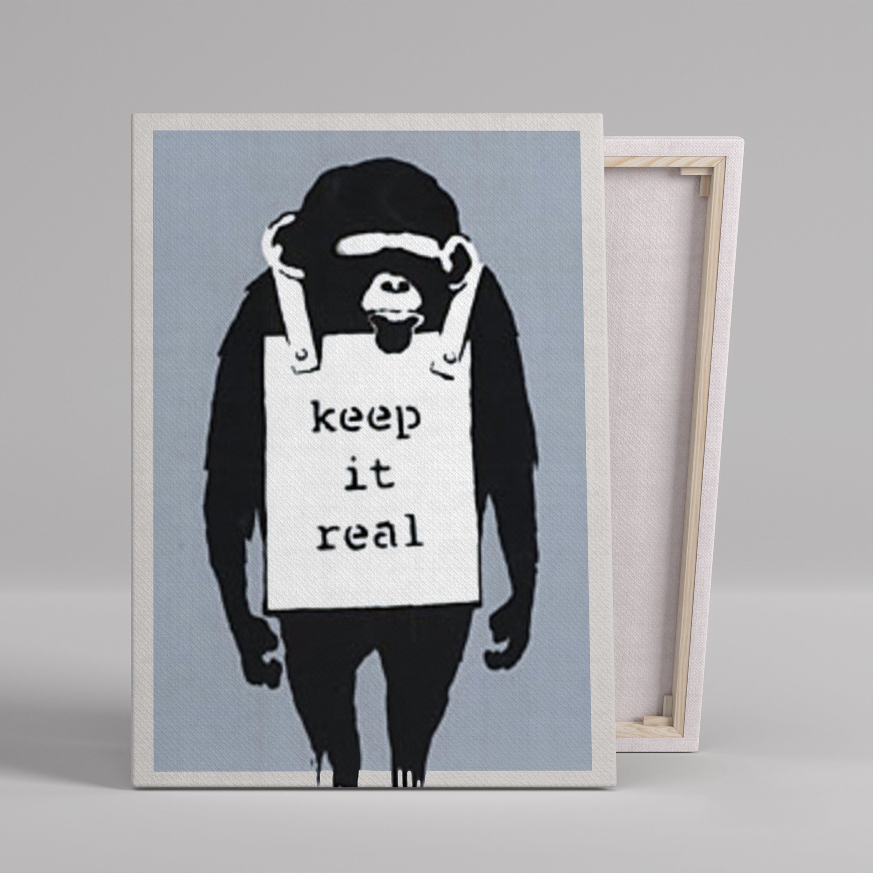 Banksy Monkey Keep it Real Banksy Art for Sale Graffiti Original Handmade Art