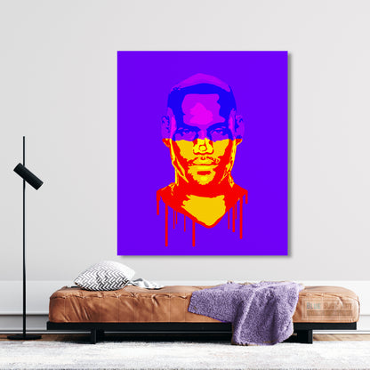 Lebron James Basketball Player Wall Art Original Handmade Art Painting for Sale 3