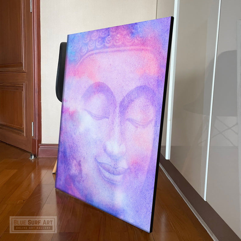 Buddha Smile Portrait in Subtle Purple Colour Tone - Studio showcase