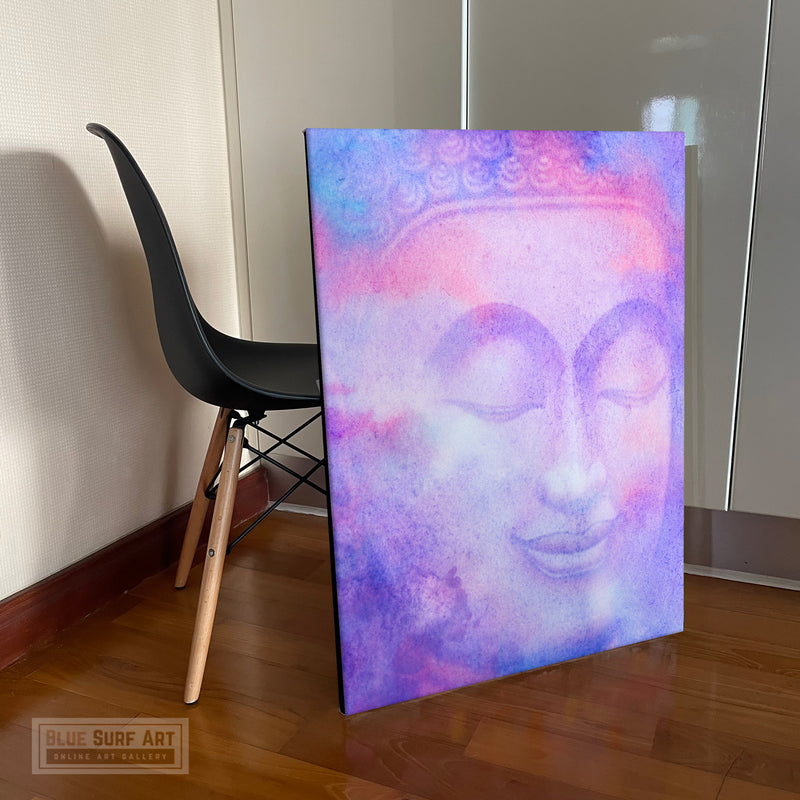 Buddha Smile Portrait in Subtle Purple Colour Tone - Studio showcase