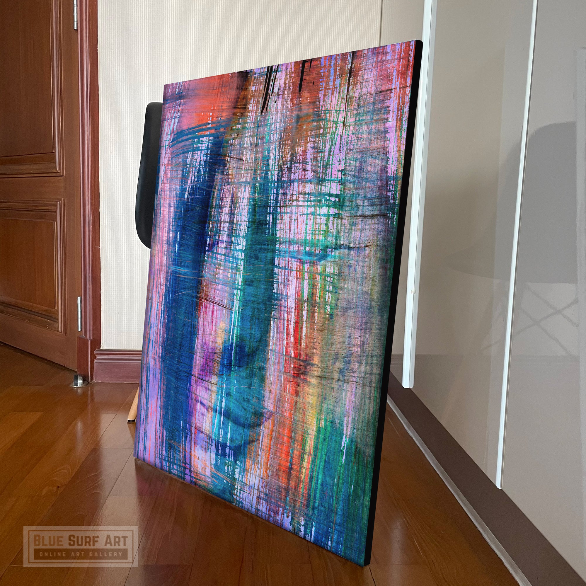 Buddha Portrait in Scratches Abstract Style