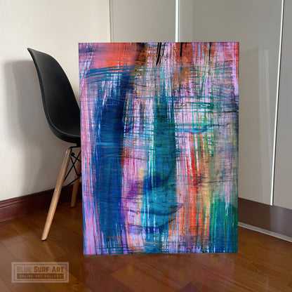 Buddha Portrait in Scratches Abstract Style