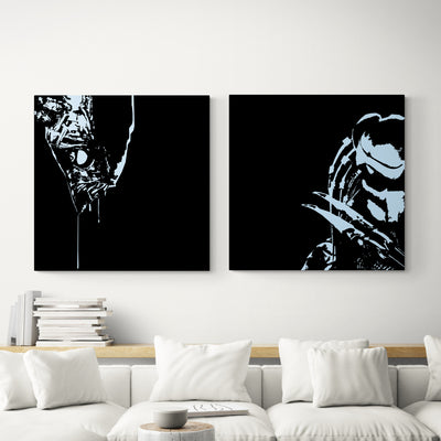 Alien Sci-Fi Movie Wall Art Alien Predator Cult Film Canvas Handmade Painting by Blue Surf Art - 5