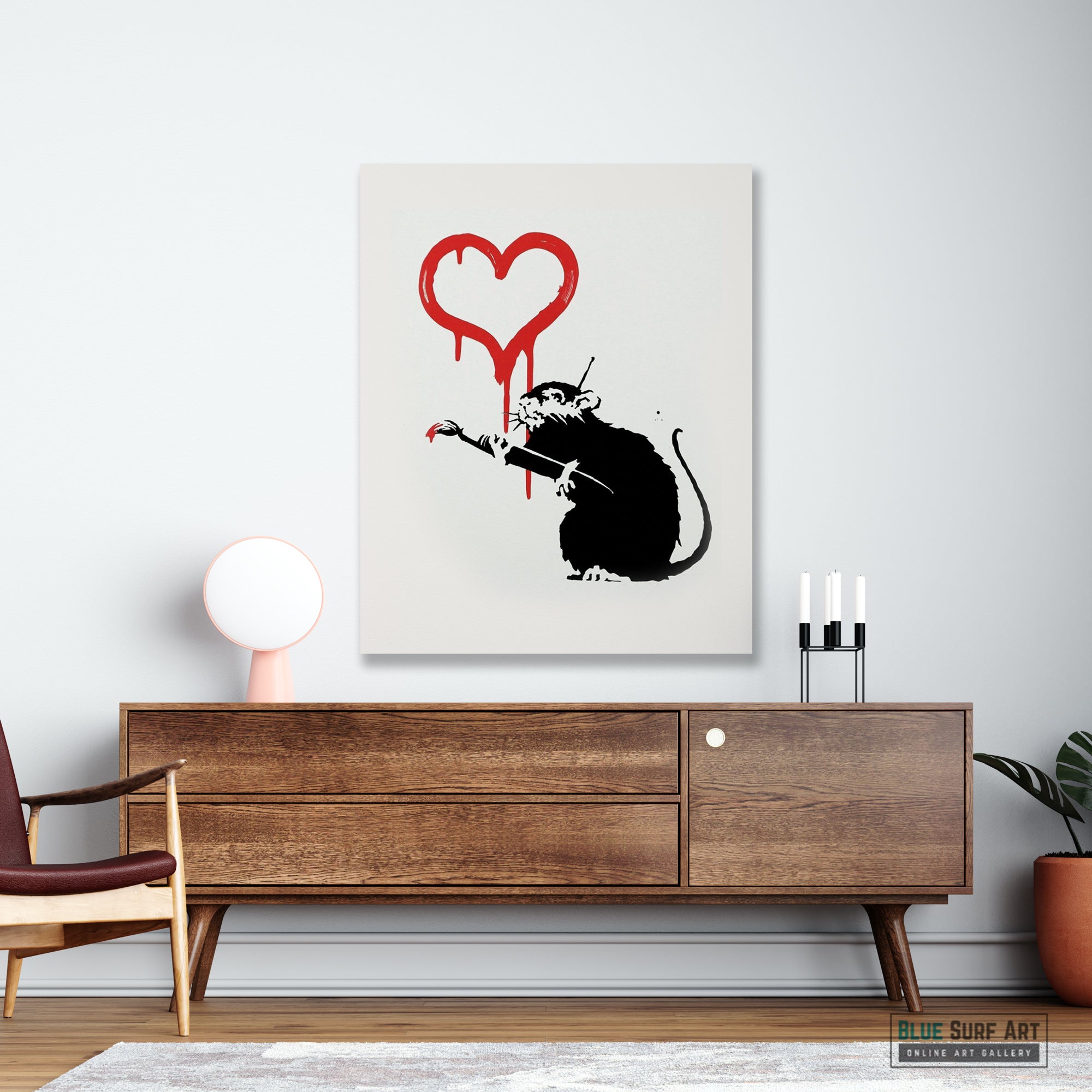 Banksy Love Rat, 2004 Banksy Art, Graffiti Original Handmade Art Banksy Street Art Painting