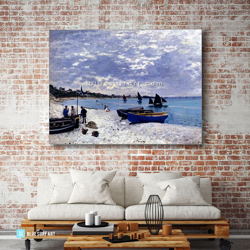 Beach at Sainte Adresse oil painting on canvas - living room