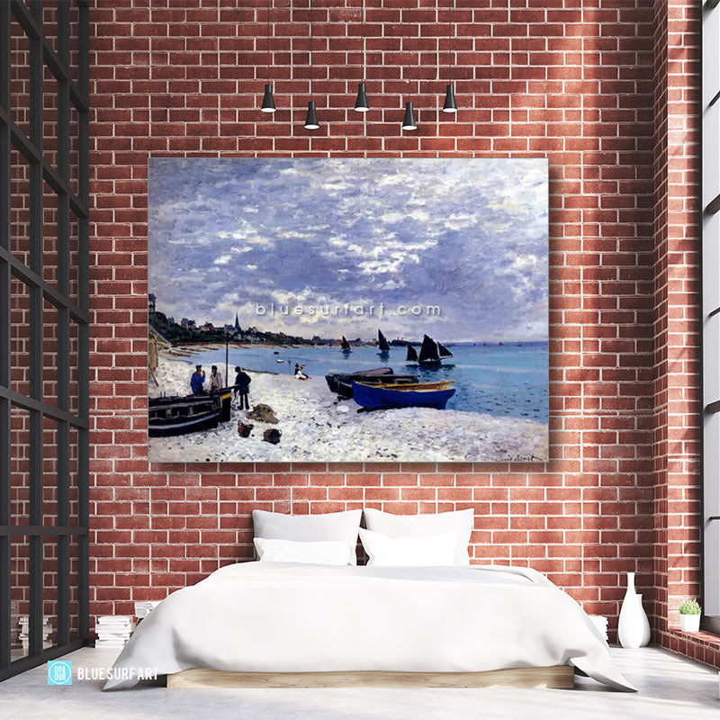 Beach at Sainte Adresse oil painting on canvas - bedroom loft