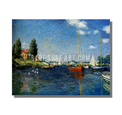 Argenteuil, 1875. Reproduction Oil Painting on Canvas I Blue Surf Art - white background