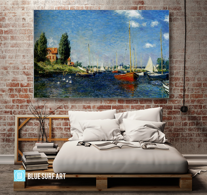 Argenteuil, 1875. Reproduction Oil Painting on Canvas I Blue Surf Art - bedroom